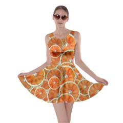 Oranges Background Texture Pattern Skater Dress by Bajindul