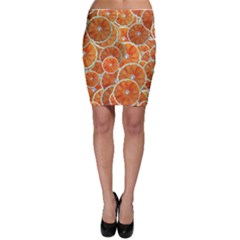 Oranges Background Texture Pattern Bodycon Skirt by Bajindul