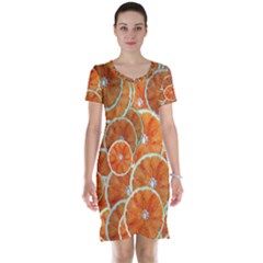 Oranges Background Texture Pattern Short Sleeve Nightdress by Bajindul