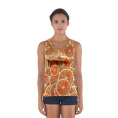 Oranges Background Texture Pattern Sport Tank Top  by Bajindul