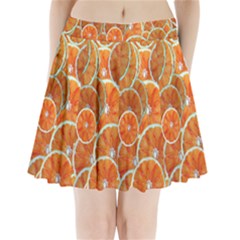 Oranges Background Texture Pattern Pleated Mini Skirt by Bajindul