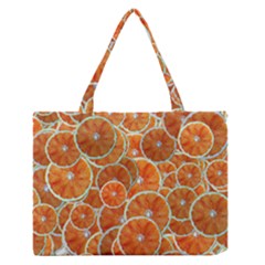 Oranges Background Texture Pattern Zipper Medium Tote Bag by Bajindul