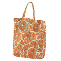 Oranges Background Texture Pattern Giant Grocery Tote by Bajindul