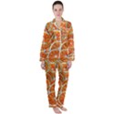 Oranges Background Texture Pattern Satin Long Sleeve Pyjamas Set View1