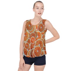 Oranges Background Texture Pattern Bubble Hem Chiffon Tank Top by Bajindul