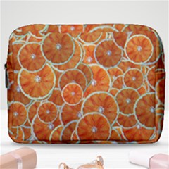 Oranges Background Texture Pattern Make Up Pouch (large) by Bajindul