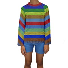 Pattern Background Kids  Long Sleeve Swimwear by Bajindul