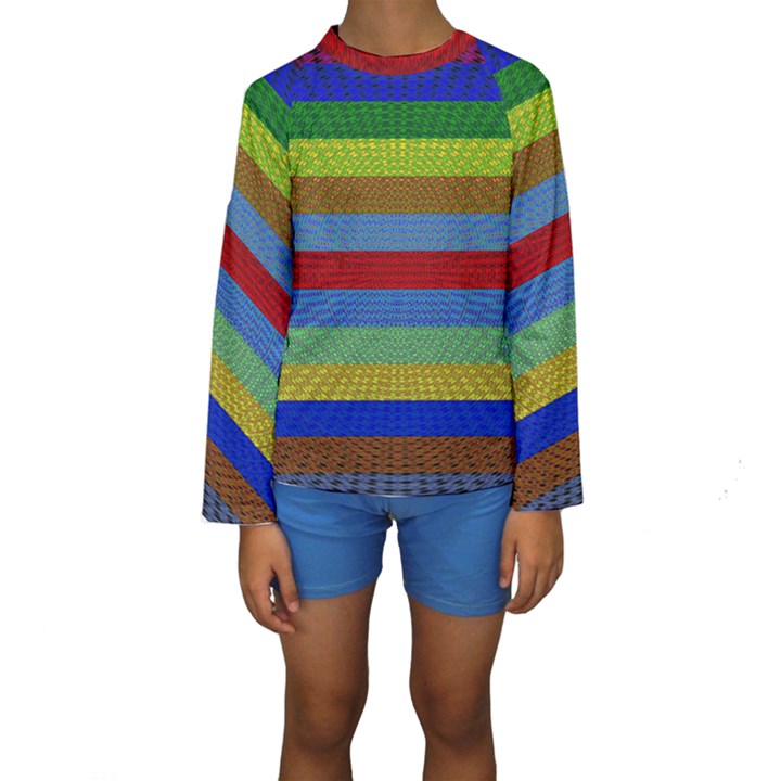 Pattern Background Kids  Long Sleeve Swimwear