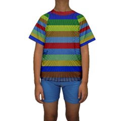 Pattern Background Kids  Short Sleeve Swimwear by Bajindul