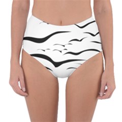 Sky Birds Flying Flock Fly Reversible High-waist Bikini Bottoms by Bajindul