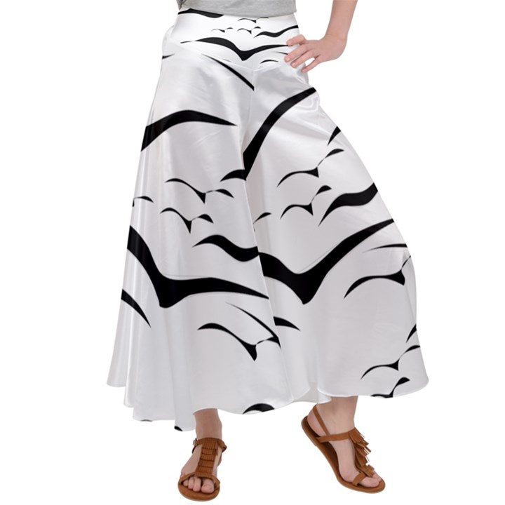 Sky Birds Flying Flock Fly Satin Palazzo Pants