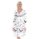 Sky Birds Flying Flock Fly Long Sleeve Velvet Front Wrap Dress View1