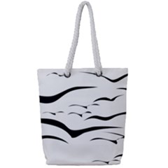 Sky Birds Flying Flock Fly Full Print Rope Handle Tote (small) by Bajindul