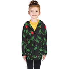 Roses Flowers Spring Flower Nature Kids  Double Breasted Button Coat by Bajindul