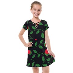 Roses Flowers Spring Flower Nature Kids  Cross Web Dress by Bajindul