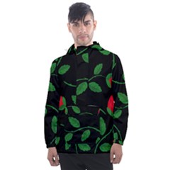 Roses Flowers Spring Flower Nature Men s Front Pocket Pullover Windbreaker