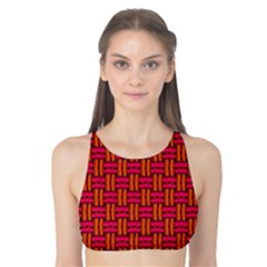 Pattern Red Background Structure Tank Bikini Top by Bajindul