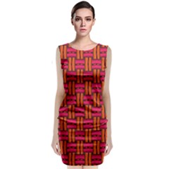 Pattern Red Background Structure Classic Sleeveless Midi Dress by Bajindul