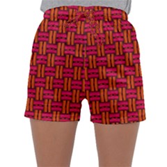 Pattern Red Background Structure Sleepwear Shorts by Bajindul