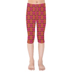 Pattern Red Background Structure Kids  Capri Leggings  by Bajindul