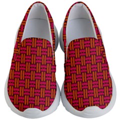 Pattern Red Background Structure Kids  Lightweight Slip Ons by Bajindul