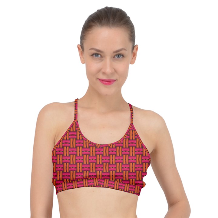 Pattern Red Background Structure Basic Training Sports Bra