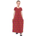 Pattern Red Background Structure Kids  Short Sleeve Maxi Dress View1