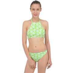 Zephyranthes Candida White Flowers Racer Front Bikini Set by Bajindul