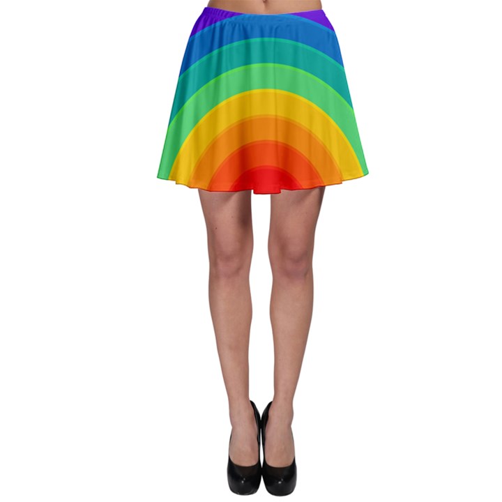 Rainbow Background Colorful Skater Skirt