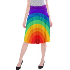 Rainbow Background Colorful Midi Beach Skirt by Bajindul