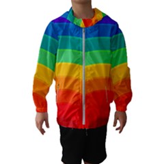 Rainbow Background Colorful Kids  Hooded Windbreaker by Bajindul