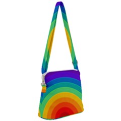 Rainbow Background Colorful Zipper Messenger Bag by Bajindul