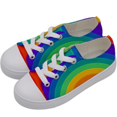 Rainbow Background Colorful Kids  Low Top Canvas Sneakers by Bajindul