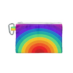 Rainbow Background Colorful Canvas Cosmetic Bag (small) by Bajindul