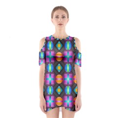 Squares Spheres Backgrounds Texture Shoulder Cutout One Piece Dress by Bajindul