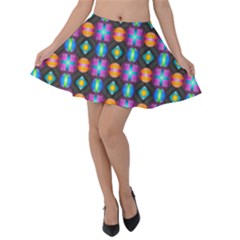 Squares Spheres Backgrounds Texture Velvet Skater Skirt by Bajindul