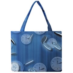 Time Clock Watch Hours Mini Tote Bag by Bajindul