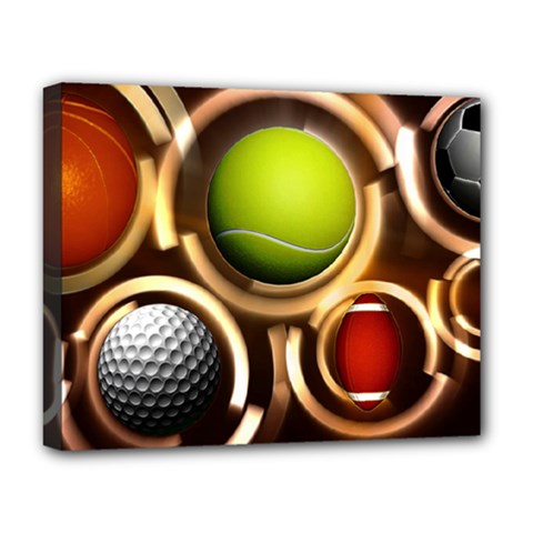 Sport Ball Tennis Golf Football Deluxe Canvas 20  X 16  (stretched) by Bajindul