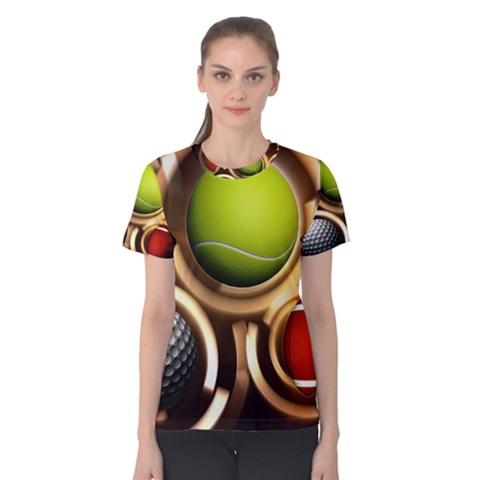 Sport Ball Tennis Golf Football Women s Cotton Tee by Bajindul