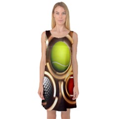 Sport Ball Tennis Golf Football Sleeveless Satin Nightdress by Bajindul