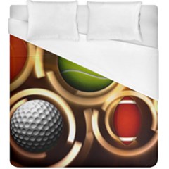 Sport Ball Tennis Golf Football Duvet Cover (king Size) by Bajindul