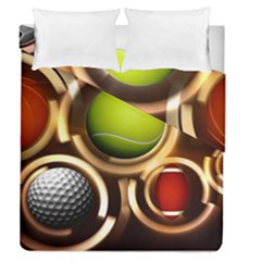 Sport Ball Tennis Golf Football Duvet Cover Double Side (queen Size) by Bajindul