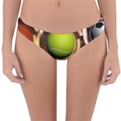 Sport Ball Tennis Golf Football Reversible Hipster Bikini Bottoms by Bajindul