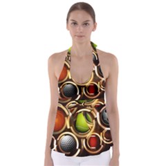 Sport Ball Tennis Golf Football Babydoll Tankini Top by Bajindul