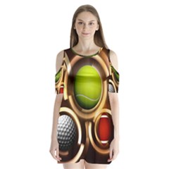 Sport Ball Tennis Golf Football Shoulder Cutout Velvet One Piece by Bajindul