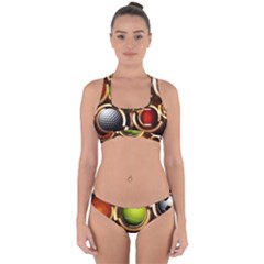 Sport Ball Tennis Golf Football Cross Back Hipster Bikini Set by Bajindul