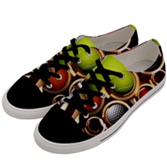 Sport Ball Tennis Golf Football Men s Low Top Canvas Sneakers by Bajindul