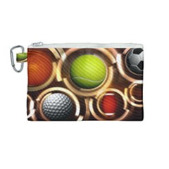 Sport Ball Tennis Golf Football Canvas Cosmetic Bag (medium) by Bajindul