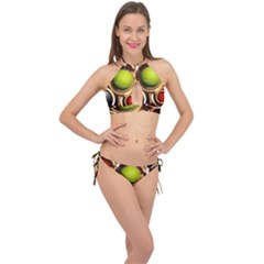 Sport Ball Tennis Golf Football Cross Front Halter Bikini Set by Bajindul