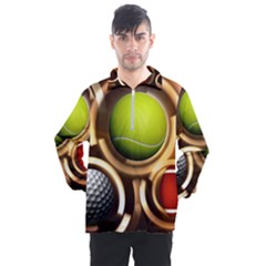 Sport Ball Tennis Golf Football Men s Half Zip Pullover by Bajindul